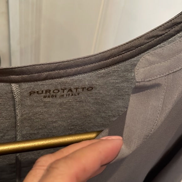 PUROTTATO boutique silky grey front top - Picture 2 of 7